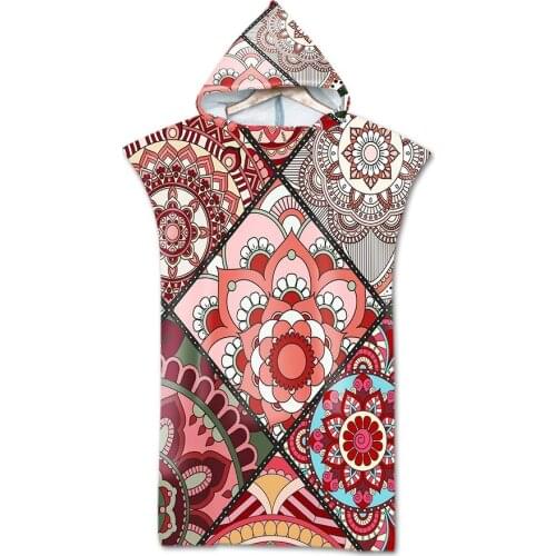 Bohemian Flower Hooded Beach Towels Swimming Shower Towel Adult Bath Towel Wearable Towel Wrap Dress Beach Towel bathroom