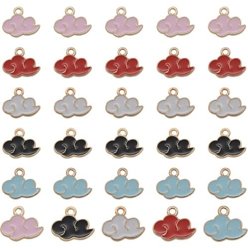 10pcs Four Color Little Cloud Enamel Charms Alloy Metal Drop Oil Pendants For DIY Handmade Jewelry Accessories Making 18*16mm