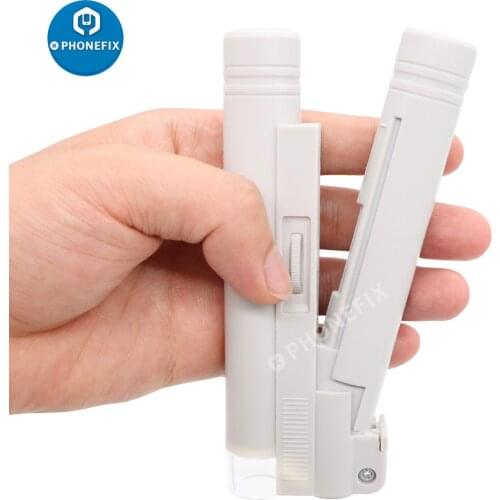 Portable Pocket Microscope 40X 80X 100X 150X White Mini Magnifier Reading Scale Foldable Magnifying Loupe with LED Illuminated