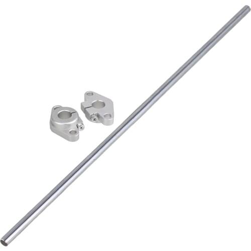 Silver 12mm L500mm Cylinder Linear Shaft Optical Axis with Rod Guide Rail Support for Industrial Set of 3