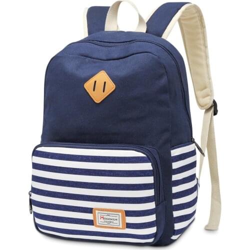 School Laptop Backpack For Women Girls Modoker College Bookbag Travel Daypack Stripe Rucksack Classy Chic Shoulder Bag
