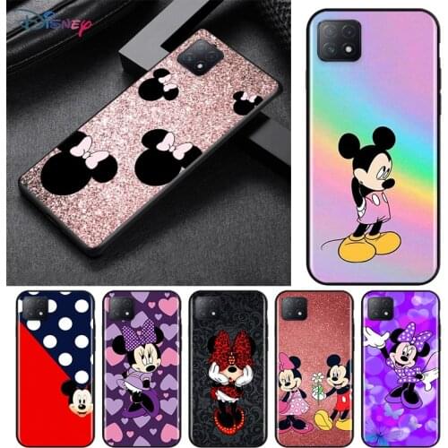 Silicone Black Cover Cute Mickey Mouse For OPPO AX7 PRO A93 A92 A73 A72 A32 A53 A53S A31 A12 A11X A7 A12E A1K A5 2020 Phone Case