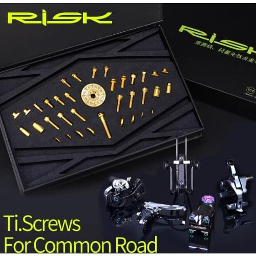 RISK RT107 Road Bike Titanium Bolts Common Road Bicycle Brake/Derailleur/Bottle Cage/Valve Cap/Jockey Wheel Fixing Screw 3 Color