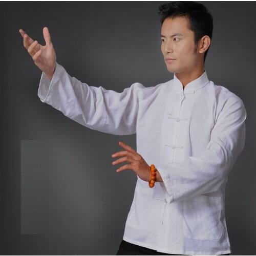 Traditional chinese clothing for men tang suit linen fluid tops garment kung fu suits for men blouse shirt hanfu kungfu uniform