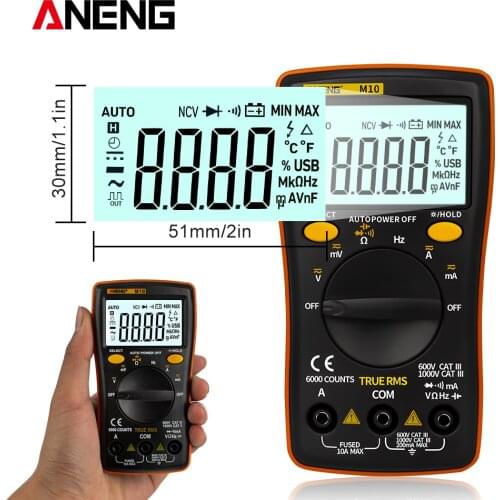 M11 Smart Digital Multimeter 6000 Counts Profissional Transistor Tester Multimetro Multitester Analogico Lcr Meter Test