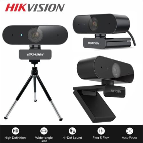 Hikvision Webcam 1080P 4MP 2K DS-U02 Web Camera With Microphone USB Plug Mini Camera Web Cam Auto Focus AGC For YouTube Skype