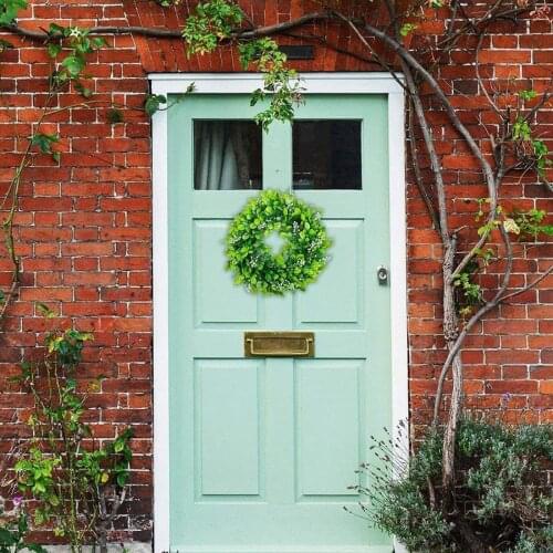 Artificial Green Leaves Wreath Window Garland Holiday Home Decor Ornaments