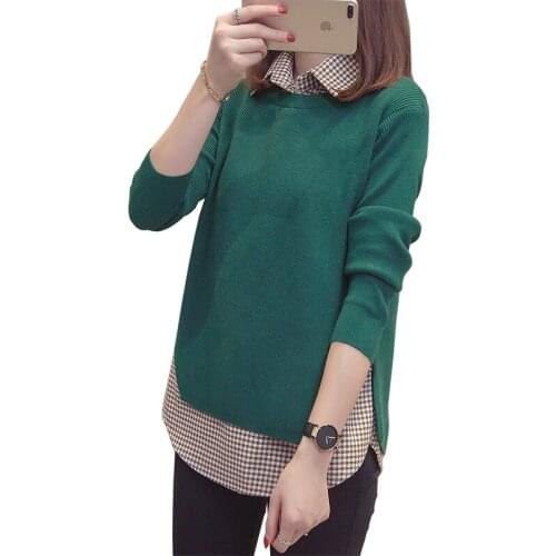 Plus size womens spring new sweater two-piece Korean of the solid color loose long-sleeved knit cardigan Two-piece female A607