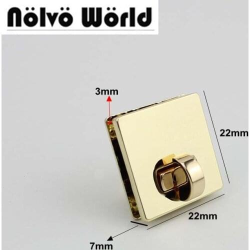 20set22*22mm square lock handmade woman bag making gunmetal pressed lock briefcase lock for genuine leather Hardware Accessories