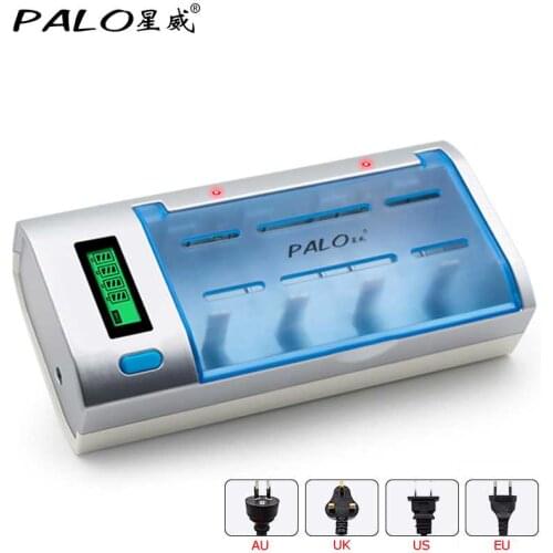 Lcd Display Smart Battery Charger For AA AAA 9v Sc C D Size Rechargeable Battery 1.2V Ni-Mh Ni-Cd Battery Charger Hot sale