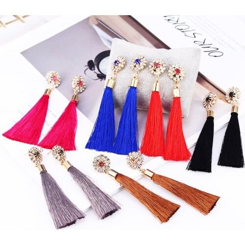 Women Bohemian Long Fringe Earrings Lightweight Dangle Gold Hook Thread Fringe Earrings for Christmas Valentine Birthday Gifts