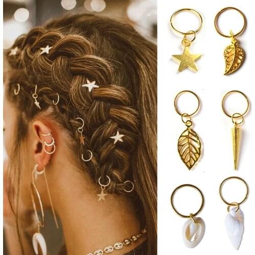 10-200pcs Hair Braid Rings Accessories Clips for Women and Girls Dreadlocks Beads Color Gold Silve Approx 8/10/12mm Inner Hole