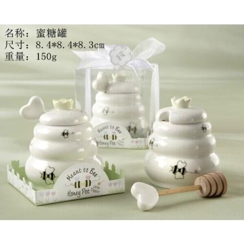 100sets Free Shipping return Gifts,Ceramic Honey jar Salt And Pepper Shaker Wedding Souvenir Salt and Papper+Gift Box