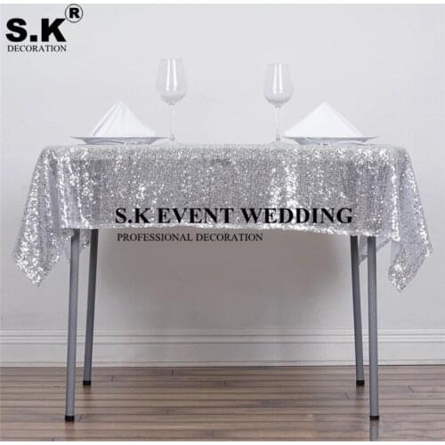 150x150cm Square Sequin Table Cloth Glitter Tablecloth For Wedding Event Decoration