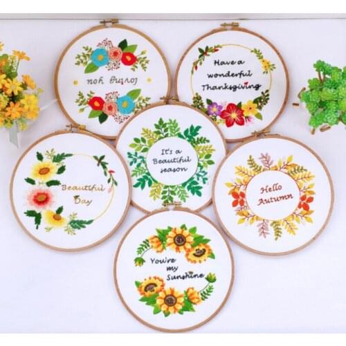 2020 embroidery DIY hand embroidery flower plant series material creative material package.Send embroidered bandages and gifts