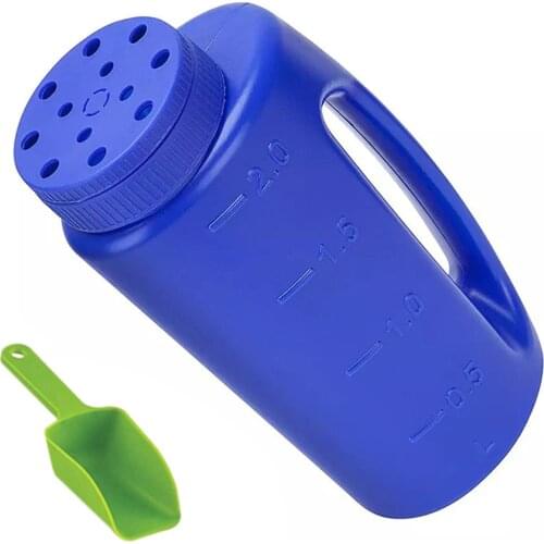2L Hand Held Seed Fertilizer Salt Spreader Adjustable Hole Size Gardening Tool Watering Can Seeding Tool Portable J2Y