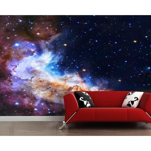Papel de parede Galaxy, starry sky, nebula 3d wallpaper,living room sofa TV wall bedroom ceiling mural wall papers home decor