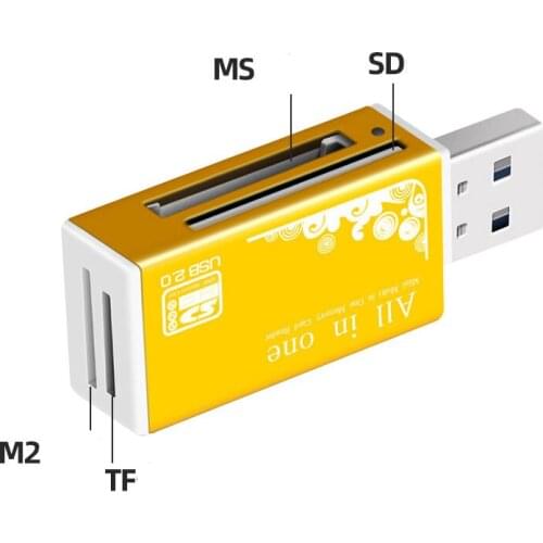TF Card Reader USB For Driving Recorder Micro SD/MS/M2/TF Card Reader For Mobile Phone Laptop PC Memory Card Adapter 4 In 1