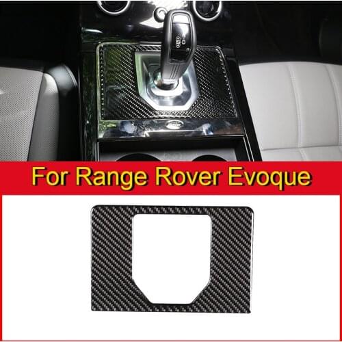 Car Accessories For Land Rover Range Rover Evoque L551 2019-2020 Real Carbon Fiber Interior Gear Panel Cover Trim 3D Sticker