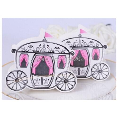 Free shipping 5000pcs/lot Cinderella Enchanted Carriage Princess Pumpkin Marriage Wedding Party Candy Box Favor Gift /wii