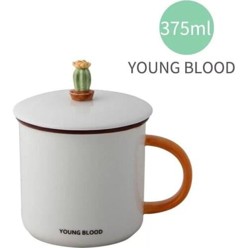 HOMIE Fun animal stent cup With lid and spoon cup Coffee Mug Large Capacity 400ml Mugs creative Drinkware Coffee Tea Cups Gifts