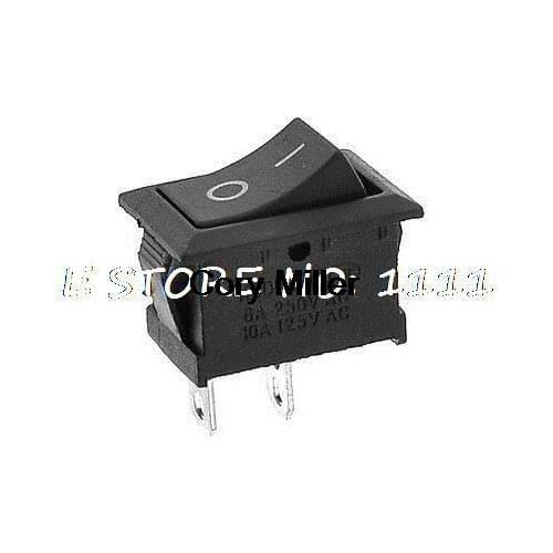 Black 2-Pin SPST on-off 2 Positions Panel Mount Boat Rocker Switch