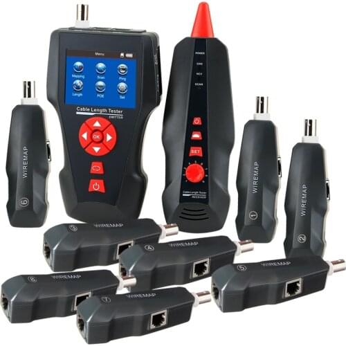 8 Remote Identifier Digital Cable Tester Wire Tracker RJ45/RJ11 BNC w/ FREE TF Card PoE/PING Data Storage Function & Port Flash