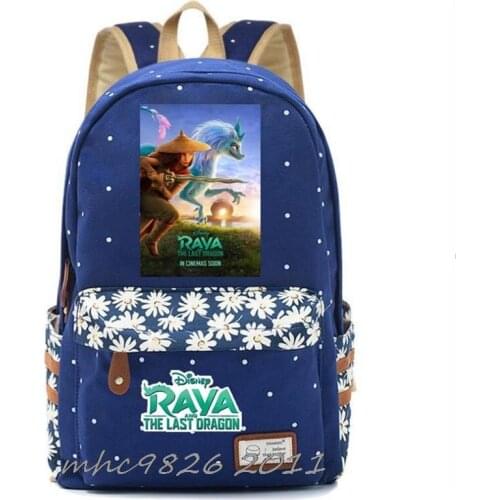 Raya and The Last Dragon Student Canvas Backpack Backpack Unisex Men Women Knapsack School Bookbag Travel Rucksack
