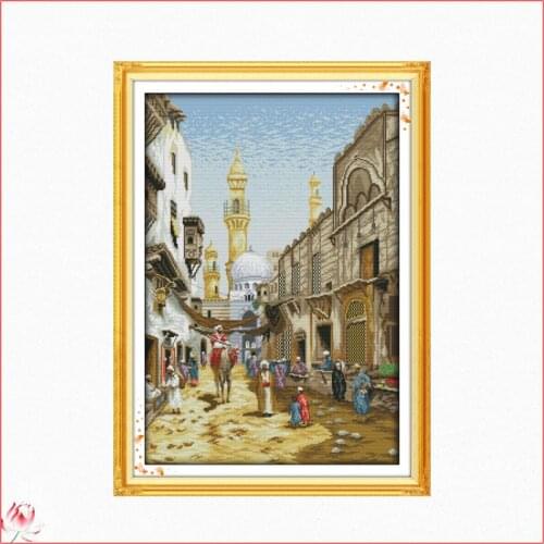 Joy Sunday Exotic Scenery F874 14CT 11CT Counted And Stamped Scenery Home Decoration Needlework Needlepoint Cross Stitch kits