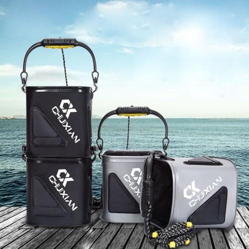 KOKOSSI 1Pcs EVA Portable Folding Bucket Fishing Bucket Fishing Tackle Tool Outdoor Bucket Folding Bucket With Rope Fishing Bags