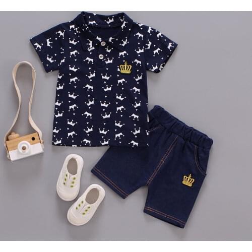 Baby Boy Clothes Set Summer Set 2021 New Cartoon Cotton Print Short Sleeve Shirts + Short for 1 2 3 4 Years Kid Toddler Outfit