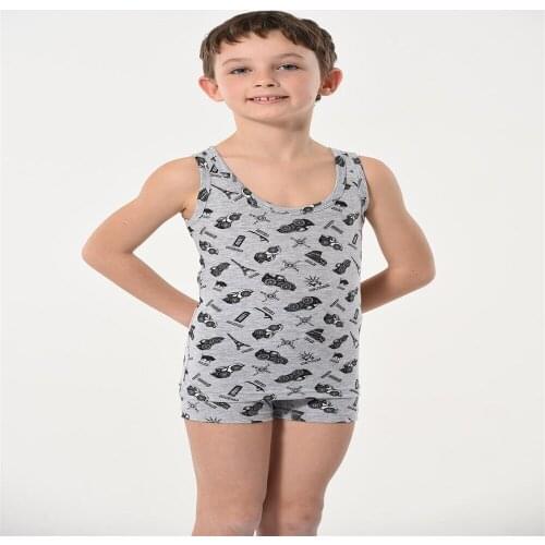 BOYS PRINTED LYCRA SHORTS SUIT 93% Cotton 7% Elastane 3 - 5 - 8 - 10 Pieces