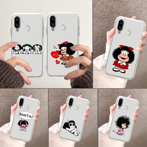 Mafalda Cartoon Cute Phone Case For Huawei Honor 6 7 8 9 10 10i 20 A C X Lite Pro Play transparent art waterproof 3D back tpu