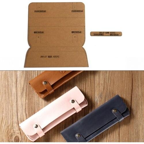 Fashion Lipstick Storage Bag Kraft Paper Pattern, Student Pen Bag Design Mould, DIY Leather Craftwork Stencil Drawing Template