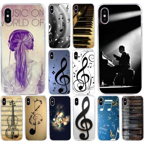 127H old musical note Soft Silicone Tpu Cover phone Case for iphone 5 5s se X XR XS Max case