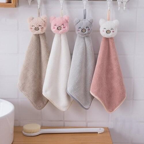 Soft Baby Towel Cartoon Animal Hand Towel Hanging Face Towel Cute Absorbent Bathing Towel For Bathroom Kitchen Quick Dry Towel
