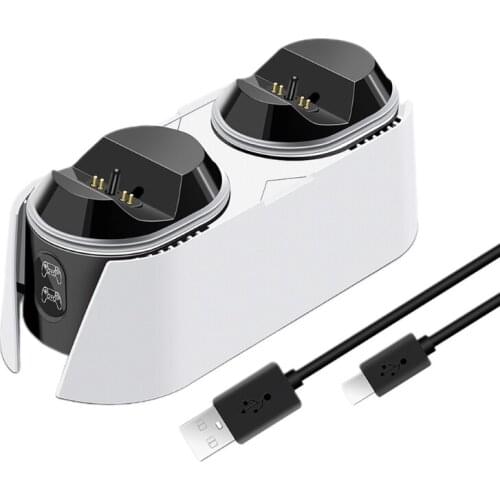 2021 New Wireless Game Controller Dual Charging Dock Holder Fits for PS5, Joystick Gamepad Charging Station with LED Indicator