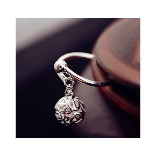 New Fashion s925 Sterling Silver Hollow Bell Pendant Ring Hot Women Party Accessories Exquisite Opening Finger Ring Bijoux Femme