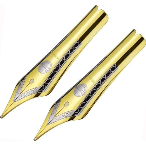 2 PCS / 3 PCS Wing Sung 699 Fountain Pen Nibs Spare Pen Nibs Original EF/F/M Size for Wingsung 699, Golden / Silver Color