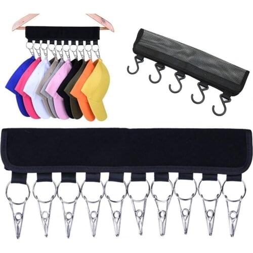 Plastic Portable Baseball Caps Organizer Hanger Hats Clips Closet Clothes Holder Cap Rack Closet Hanger Sock Storage Hook Holder