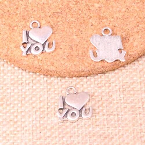 100pcs I love you Charms Zinc alloy Pendant For necklace,earring bracelet jewelry DIY handmade 15*14mm