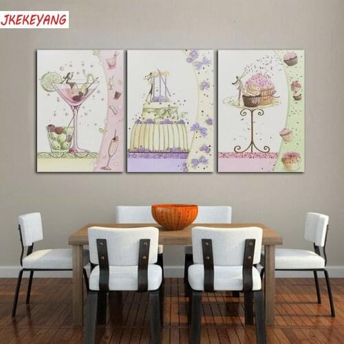 Full Square/Round Drill 5D DIY diamond painting 3pc dessert pictures mosaic Diamond Embroidery Wall Arts J2755