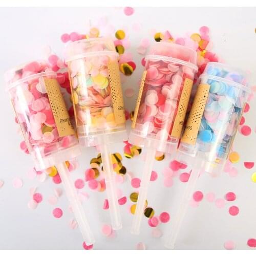 Push Poppers Mixed Confetti Wedding Bridal Anniversary Push Pop Confetti Baby Shower DIY Birthday Halloween Decoration