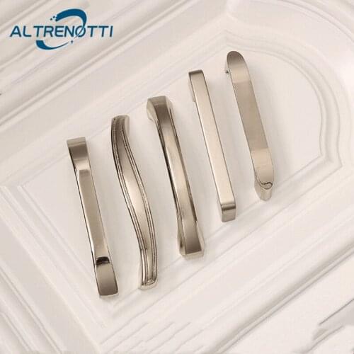 Furniture Cabinet Handle Gold Silver Zinc Alloy Modern Wardrobe Drawer Door Pull Simple Kitchen Cupboard Closet Knob Hardware