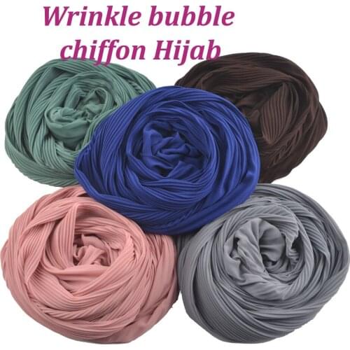 New Pleat bubble chiffon shawl,plain Wrinkle chiffon scarf in high quality,muslim hijab,head wrap,wrinkle scarf in 23 colors