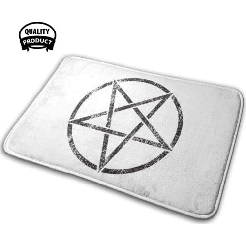 Worn Pentagram Comfortable Door Mat Rug Carpet Cushion Pentagram Occult Satan Witch Devil Gothic Pagan Satanic 666 Magic Wicca