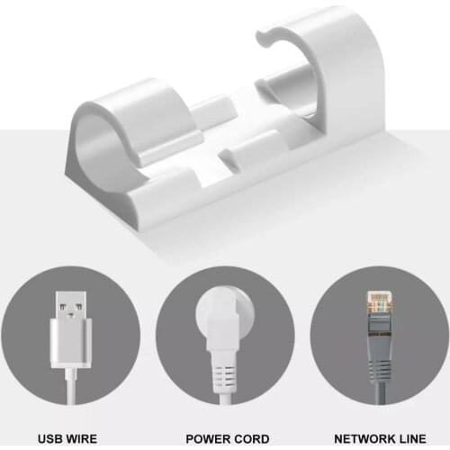 16PCS/SET Clips Cable Management Desktop & Workstation ABS Wire Manager Cord Holder USB Charging Data Line Bobbin Winder