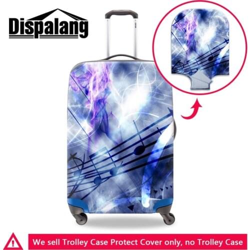 Dispalang Waterproof Cover for Luggage Suitcase Protective 3D Musical Note Printed Luggage Covers with Custom Logo Words Photo