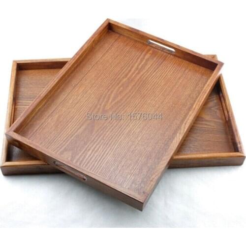 1PC Japanese style large size wooden tea tray warm Home Furnishing wooden storage disc water fruit dishes tray 42x32cm W0028