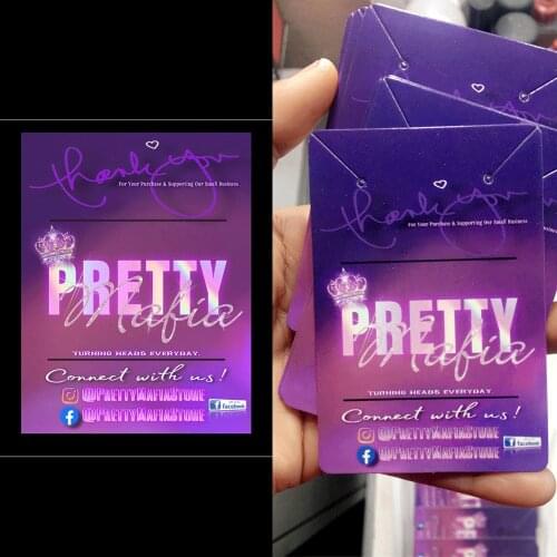 100Pieces Customize Personalize Logo Point Paper Jewerly Thank You Necklace Earring Holder Cards Packing Display Stand Wholesale